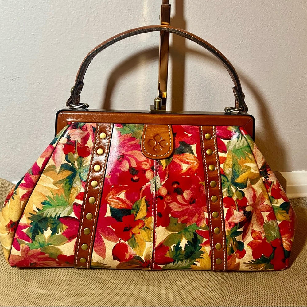 Patricia Nash Nemoli Leather Frame Bag- Spring Multi